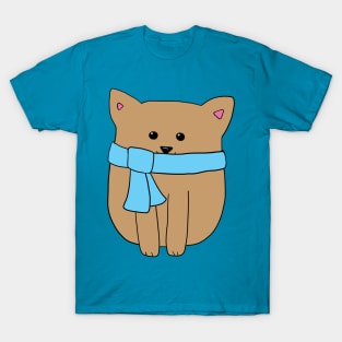 Kitty in Blue Scarf T-Shirt